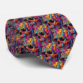 鮮やかサイケデリックスカル ネクタイ (ロール)