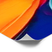 鮮やかサイケデリックフローラ絵を描緩和曲線 ポスター (角)