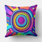 鮮やかサイケデリック渦 クッション (裏面)