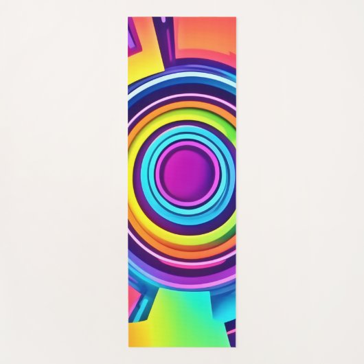 鮮やかサイケデリック渦 ヨガマット (正面)
