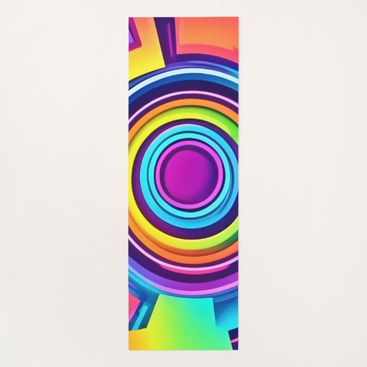 鮮やかサイケデリック渦 ヨガマット (裏面)