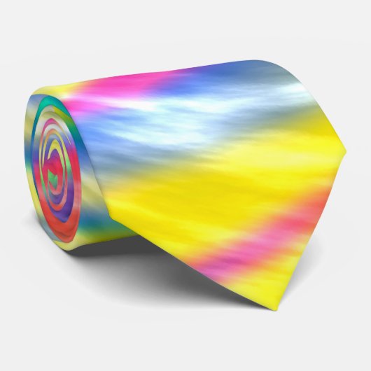 鮮やかサイケデリック絞り染め ネクタイ (ロール)