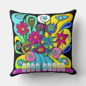 鮮やかサイケデリック花瓶 クッション (裏面)