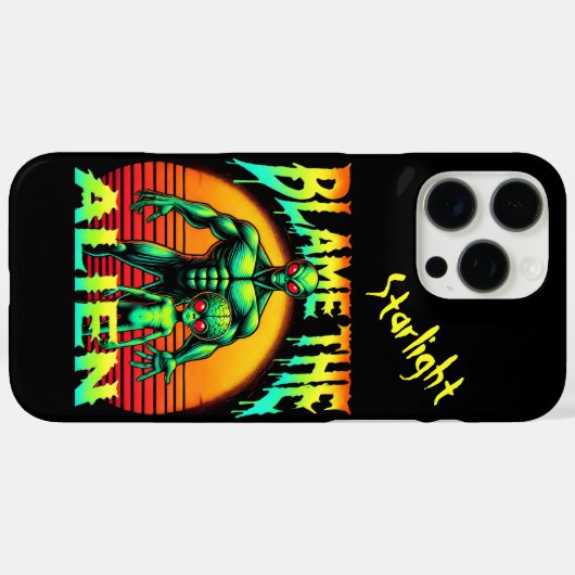 鮮やかサンセットフレームグリーンエイリアン Case-Mate iPhoneケース (裏面 (横))