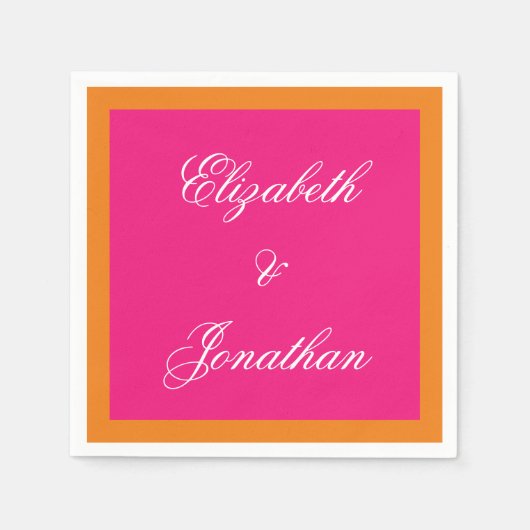 鮮やかサンライズミニマリストミックス&マッチ結婚ズ スタンダードカクテルナプキン (正面)