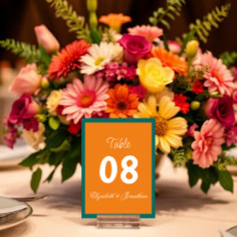 鮮やかサンライズミニマリストミックス&マッチ結婚ズ テーブルナンバー
