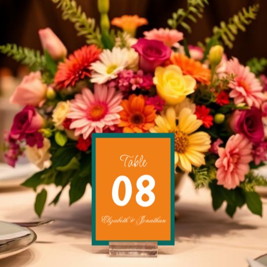 鮮やかサンライズミニマリストミックス&マッチ結婚ズ テーブルナンバー