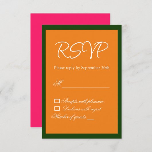 鮮やかサンライズミニマリストミックス&マッチ結婚ズ 出欠カード (正面/裏面)