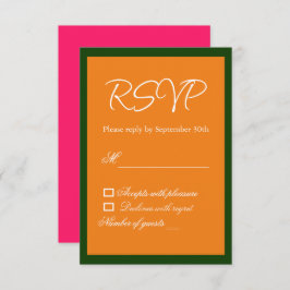 鮮やかサンライズミニマリストミックス&マッチ結婚ズ 出欠カード