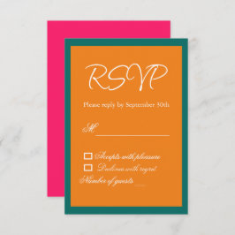 鮮やかサンライズミニマリストミックス&マッチ結婚ズ 出欠カード