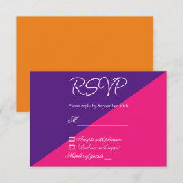 鮮やかサンライズミニマリストミックス&マッチ結婚ズ 出欠カード