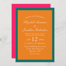 鮮やかサンライズミニマリストミックス&マッチ結婚ズ 招待状