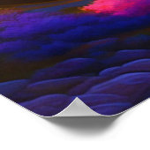 鮮やかサンライズランドスケープ絵を描デジタルプリント ポスター (角)