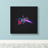 鮮やかシティブユニークリッジ キャンバスプリント (インサイチュ (ウッドフロア))