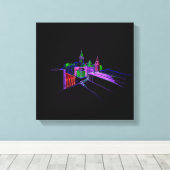 鮮やかシティブユニークリッジ キャンバスプリント (インサイチュ (ウッドフロア))