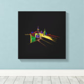 鮮やかシティブユニークリッジ キャンバスプリント (インサイチュ (ウッドフロア))