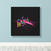 鮮やかシティブユニークリッジ キャンバスプリント (インサイチュ (ウッドフロア))