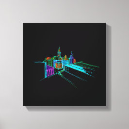 鮮やかシティブユニークリッジ キャンバスプリント