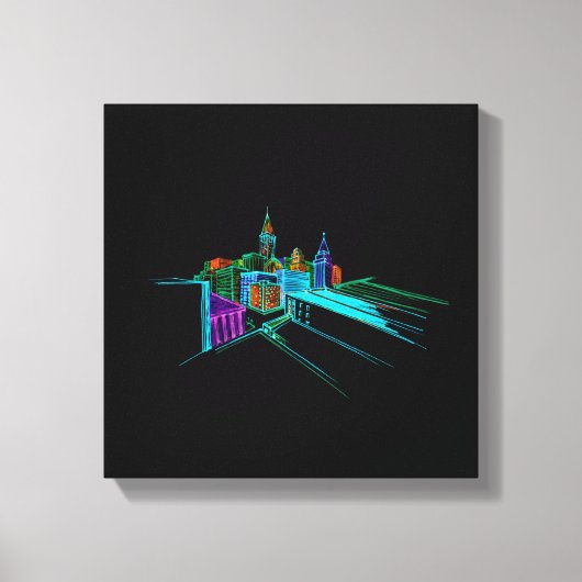 鮮やかシティブユニークリッジ キャンバスプリント (正面)