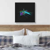 鮮やかシティブユニークリッジ キャンバスプリント (インサイチュ (寝室))