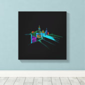 鮮やかシティブユニークリッジ キャンバスプリント (インサイチュ (ウッドフロア))