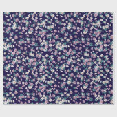 鮮やかシンプルな色のシームレスな花柄 ラッピングペーパー (フラット)