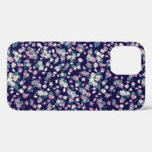 鮮やかシンプルな色のシームレスな花柄 Case-Mate iPhoneケース (裏面 (横))