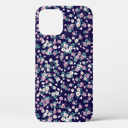 鮮やかシンプルな色のシームレスな花柄 Case-Mate iPhoneケース (裏面)