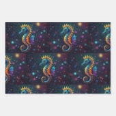 鮮やかシーホースパレカラフルード – 海インスパイア- ラッピングペーパーシート (正面)