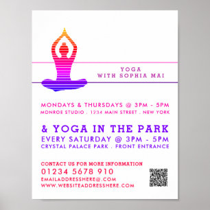 鮮やかストライプのヨガク広告ラス ポスター