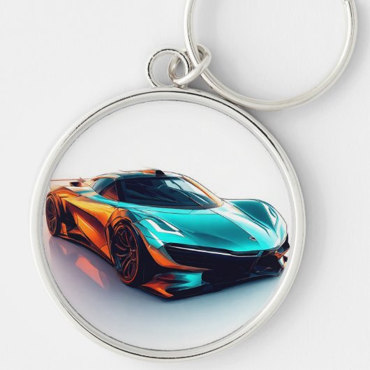 鮮やかスポーツ車モダンデザイン キーホルダー (正面)