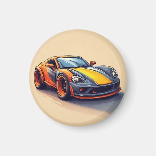鮮やかスポーツ車モダンデザイン マグネット (正面)