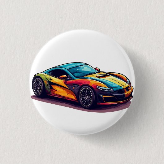 鮮やかスポーツ車モダンデザイン 缶バッジ (正面)
