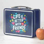 鮮やかタイポグラフィ祝の喜び メタルランチボックス (インサイチュ)