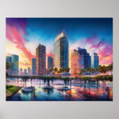 鮮やかタンパフロリカラフルダ抽象芸術 ポスター (正面)