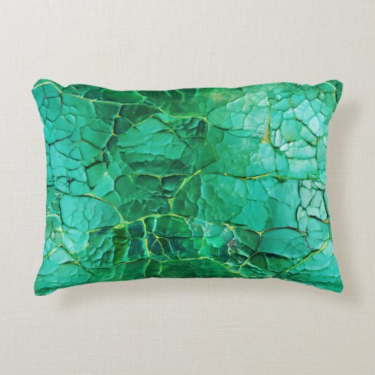 鮮やかターコイズテクスチャパターン アクセントクッション (正面)