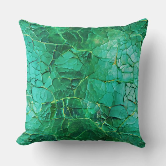 鮮やかターコイズテクスチャパターン クッション (正面)