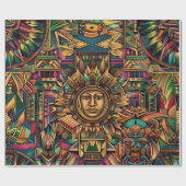 鮮やかターコイズ鮮やか「Historical Embble」ラップ ラッピングペーパー (フラット)