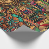 鮮やかターコイズ鮮やか「Historical Embble」ラップ ラッピングペーパー (角)