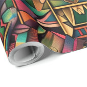 鮮やかターコイズ鮮やか「Historical Embble」ラップ ラッピングペーパー (ロールコーナー)