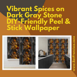 鮮やかダークグレーストーンのスパイスDIYピール&スティック 壁紙