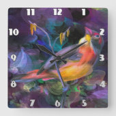鮮やかツバメの壁時計 スクエア壁時計 (正面)