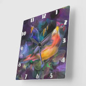 鮮やかツバメの壁時計 スクエア壁時計 (傾斜)