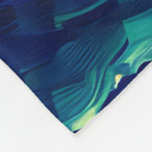 「鮮やかティール(緑がかった色)の潮:海越しの夕日」 フリースブランケット (角)