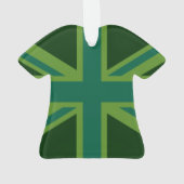 鮮やかティール（緑がかった色）ユニオンジャック オーナメント (裏面)