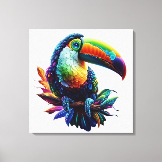 鮮やかトゥーカンバード – トロピカル自然アート キャンバスプリント (正面)