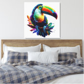 鮮やかトゥーカンバード – トロピカル自然アート キャンバスプリント (インサイチュ (寝室))