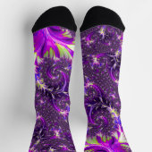 鮮やかトリップ(幻覚体験)のようなカラフルGroovy Bohoスパイラルフラクタル ソックス (上部)