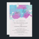 鮮やかドリームブルーパープルウォーター結婚カラー<br><div class="desc">この美しい結婚式招待状は青絵を描、紫、ティール（緑がかった色）/ミントグリーンの手のエーテルの水色デザインを備えている。</div>