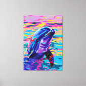 鮮やかドルフィン – カラーフル海ドリーム キャンバスプリント (正面)